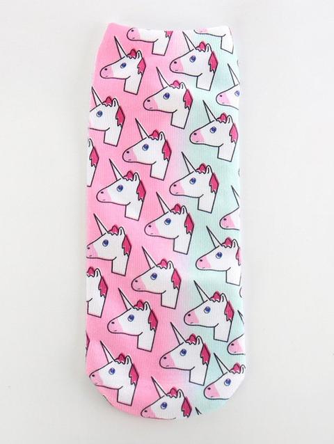 Cartoon Unicorn Ankle Socks