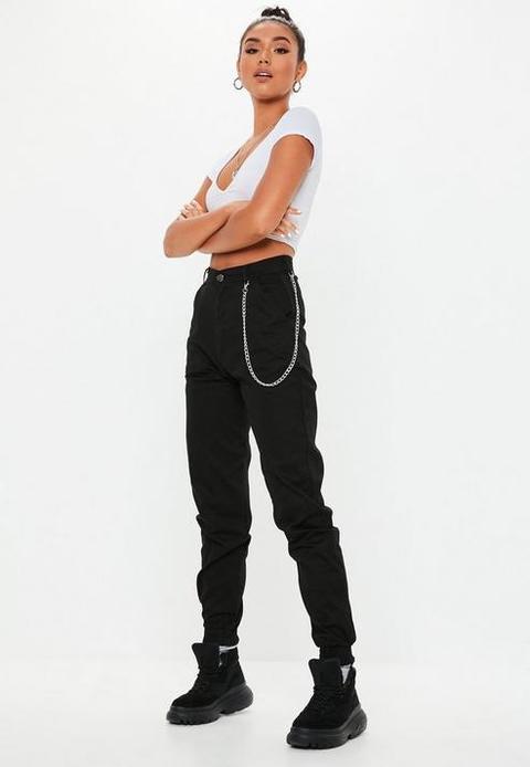 black chain cargo pants