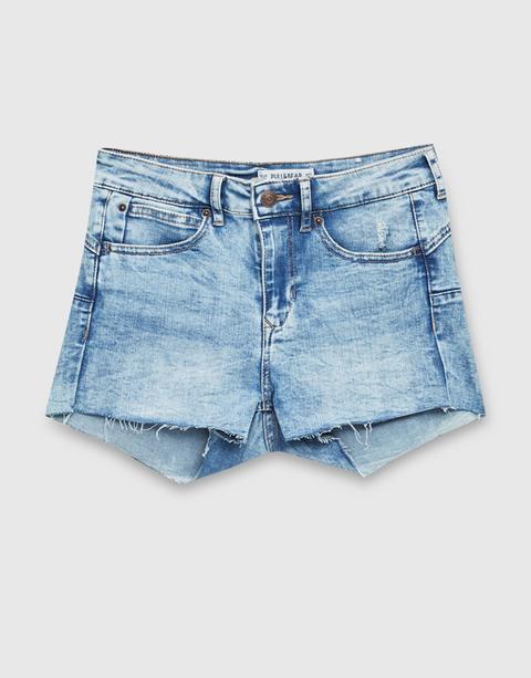 Short Denim Push Up Tiro Medio