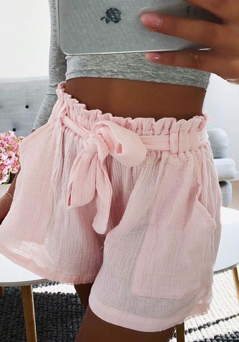 Shorts Tasche A Fusciacche Casuale Rosa