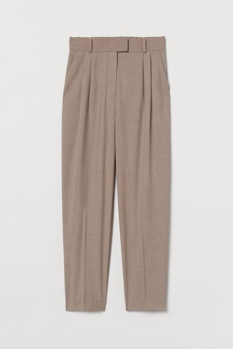 Crease-leg Trousers - Beige