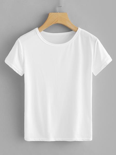 T-shirt Bianca Girocollo