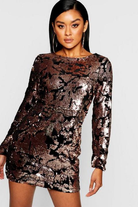 robe sequin rose poudre