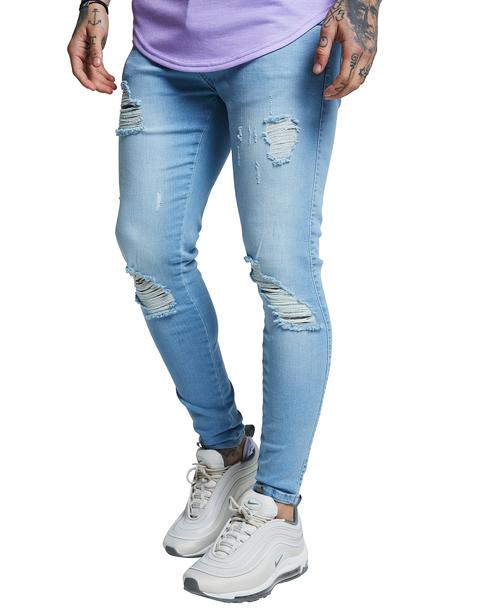 Siksilk Pantalón Vaquero Distressed, Light Blue