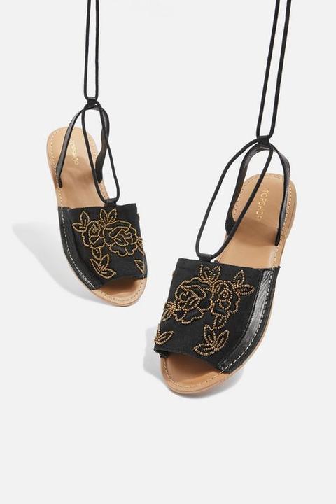 Womens Halle Wrap Around Sandals - Black, Black