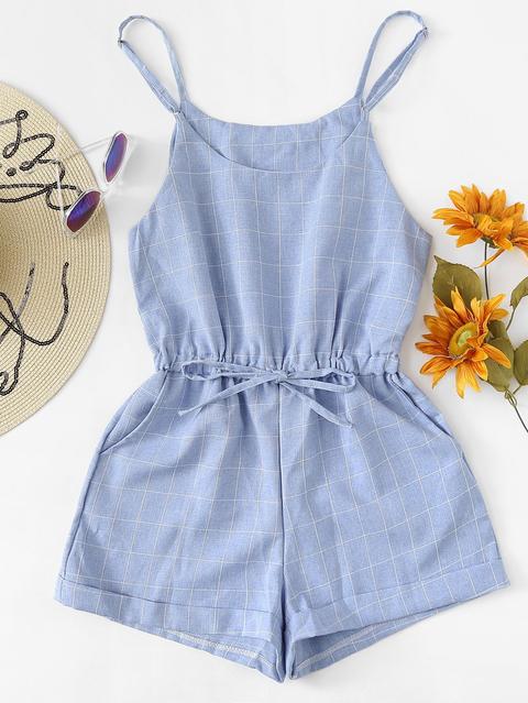 Tuta Cami Con Stampa Gris E Vita Con Coulisse