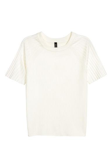 H & M - Ribbed Top - White