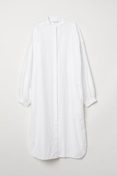 H & M - Camicia Lunga In Cotone - Bianco