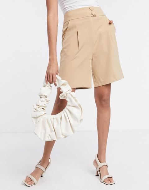 Asos Design Super Ruched Shoulder Bag In Off White