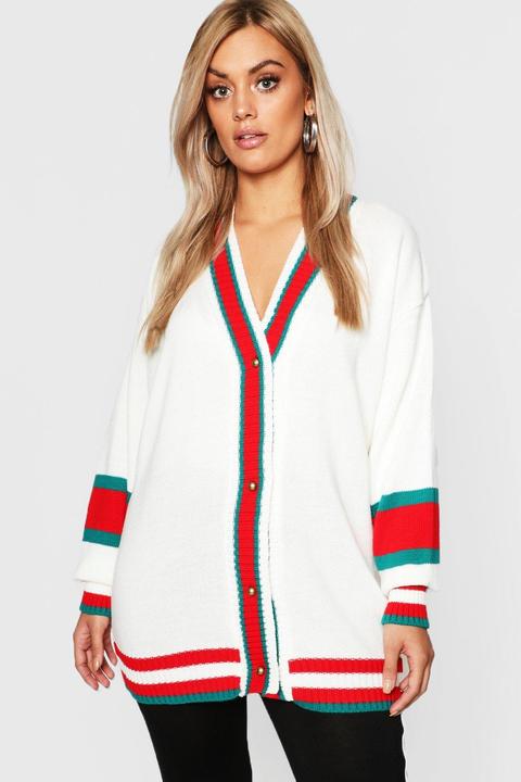 contrast stripe cardigan