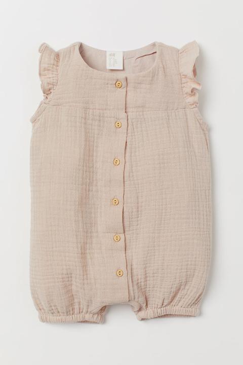 Cotton Romper Suit - Beige