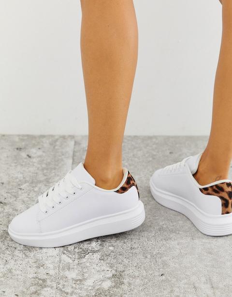 Truffle Collection Trainers With Leopard Trim