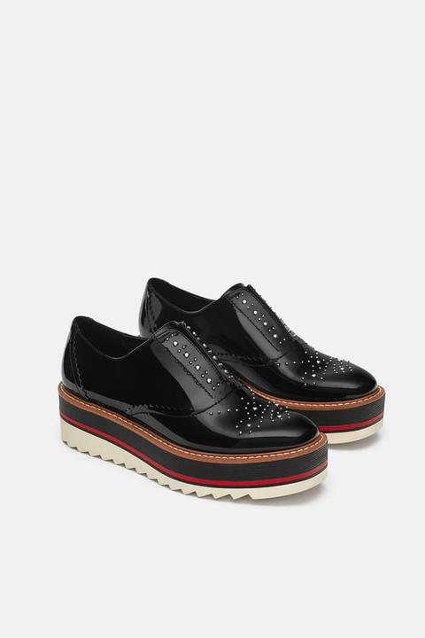 Studded Flatform Oxfords