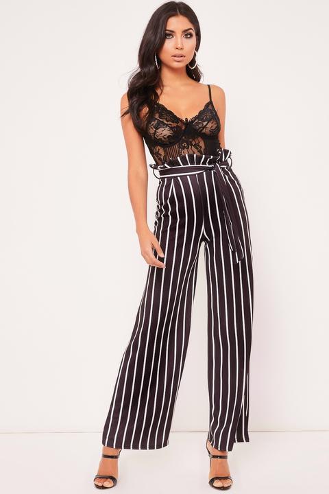 Taylor Black Striped Wide Leg Trousers