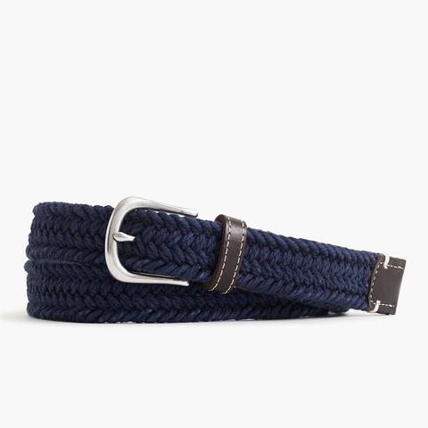 Braided Cotton Leather Belt