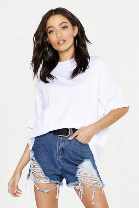 T-shirt Basique Boyfriend Supersize - Blanc - L, Blanc