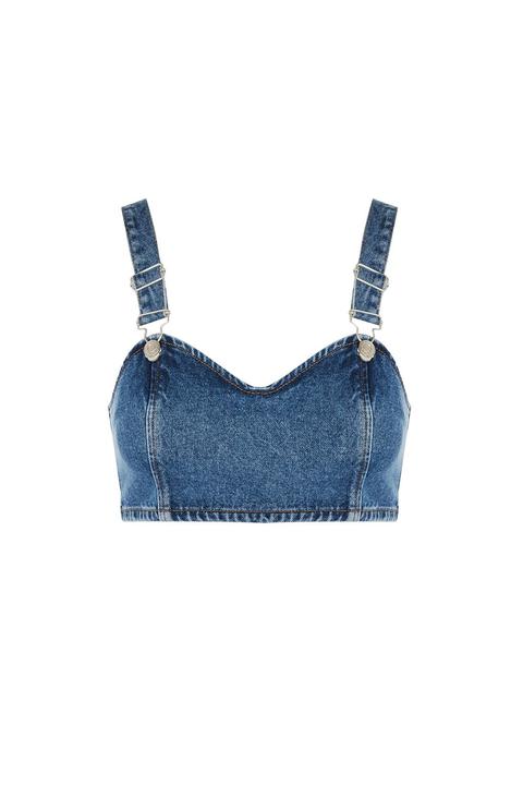 Moto Denim Buckle Bralet