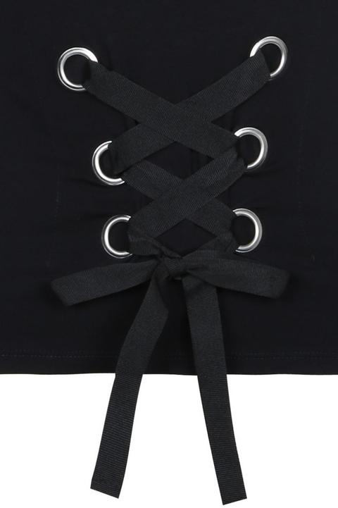 T-shirt Nera Con Incrocio