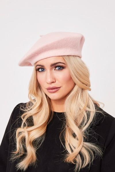 Anisa Pink Wool Beret