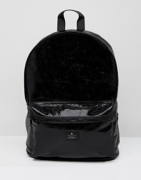 Asos - Zaino In Pelle Sintetica Effetto Vinile - Nero