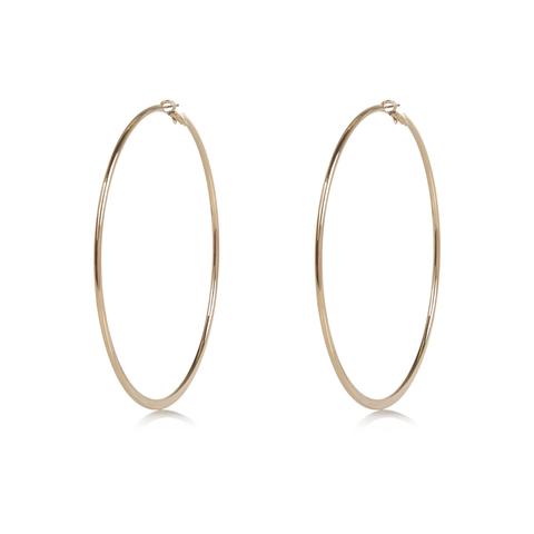 Gold Tone Oversized Hoop Earrings