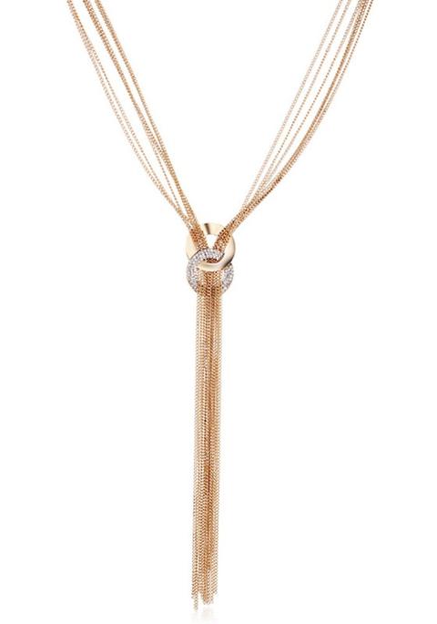 Golden Fashion Alloy Tassel Pendant Necklace