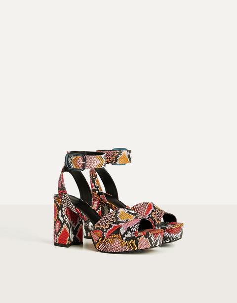 Sandalia Plataforma Print Animal