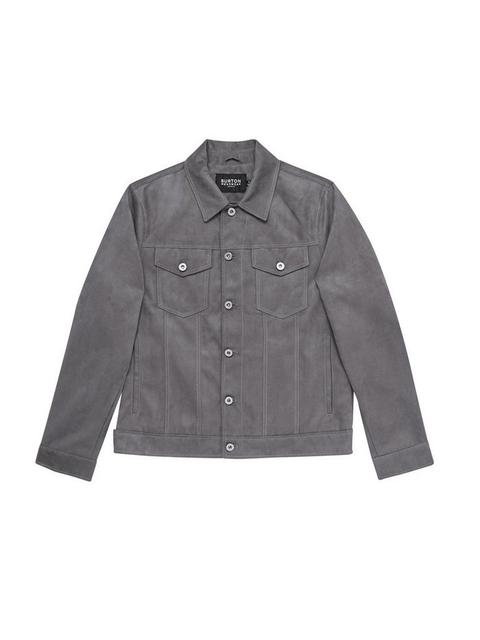 Grey Suedette Trucker Jacket