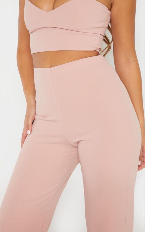pink high waisted wide leg trousers