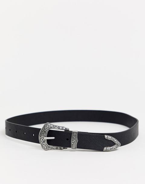 Topshop Western Belt In Black