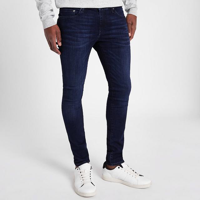 dark blue skinny stretch jeans