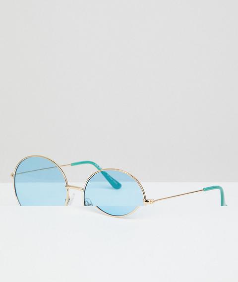 Aj Morgan Metal Round Sunglasses In Silver/blue