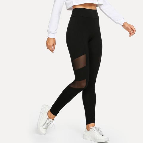 Leggings Mit Netzelementen