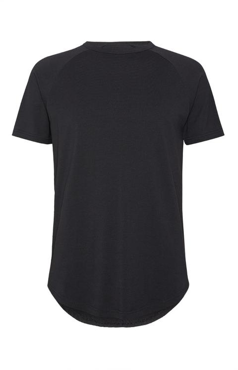 Camiseta Larga Elástica Negra