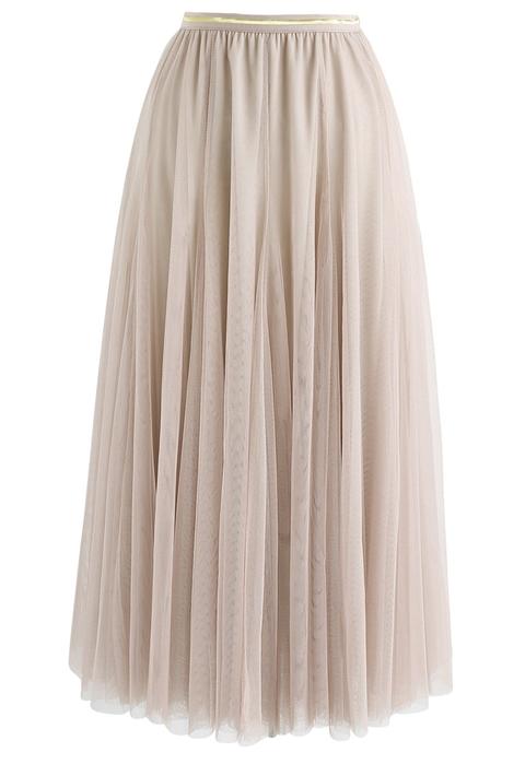 My Secret Weapon Tulle Maxi Skirt In Cream