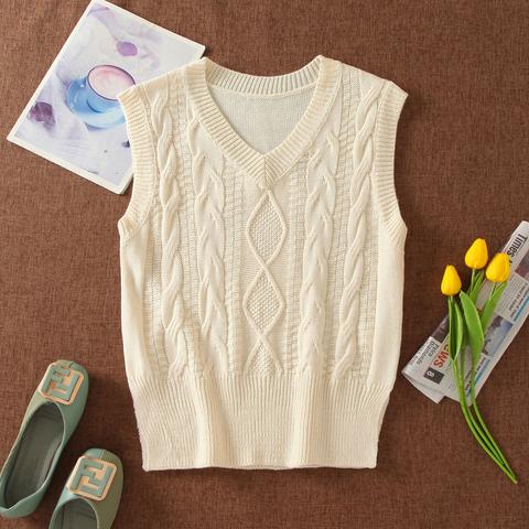 Cable Knit V-neck Sweater Vest