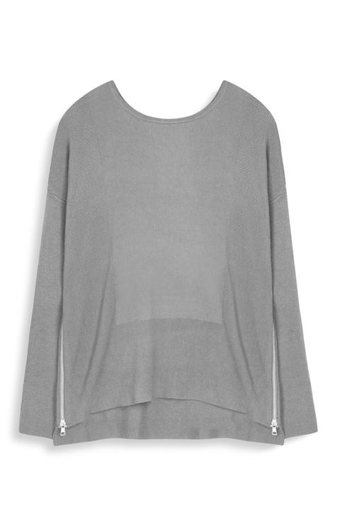 Jersey Gris Con Cremalleras Laterales