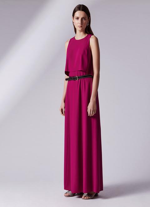 Vestido Largo Con Capelina