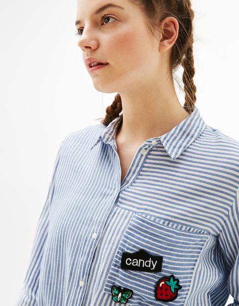 Striped Shirt With Patches