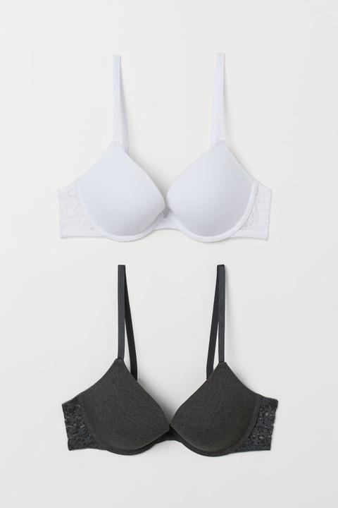 H & M - Reggiseni Push-up In Cotone, 2 - Grigio