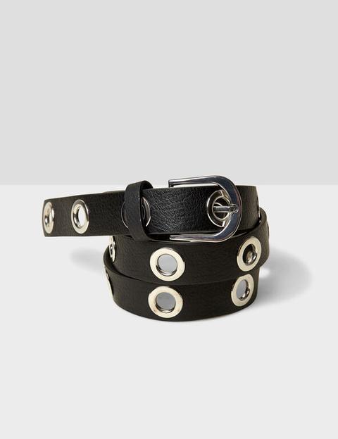 Ceinture Avec Oeillets Noire