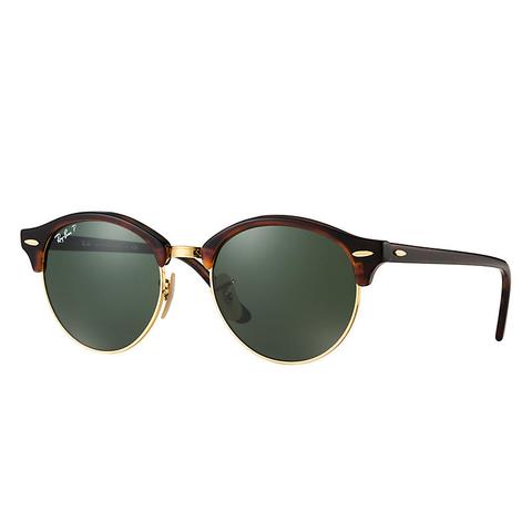 Clubround Classic Unisex Sunglasses Lentes: Verde Polarizadas, Montura: Habana