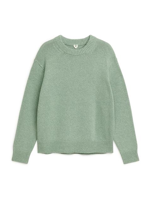 Heavy Knit Wool Jumper - Green