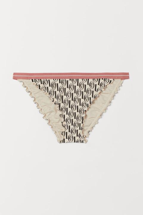 H & M - Slip Bikini Tanga Sgambati - Beige