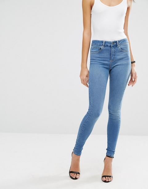 "asos "sculpt Me" - Jeans Premium A Vita Alta Blu Medio Jecca Pretty" - Blu