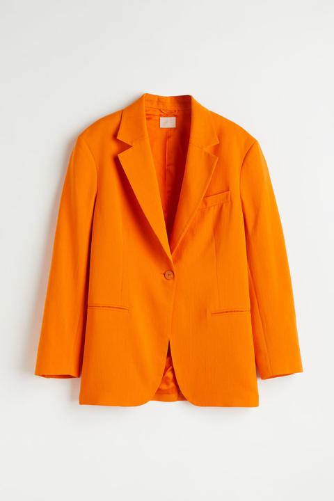 Blazer De Botonadura Sencilla - Naranja