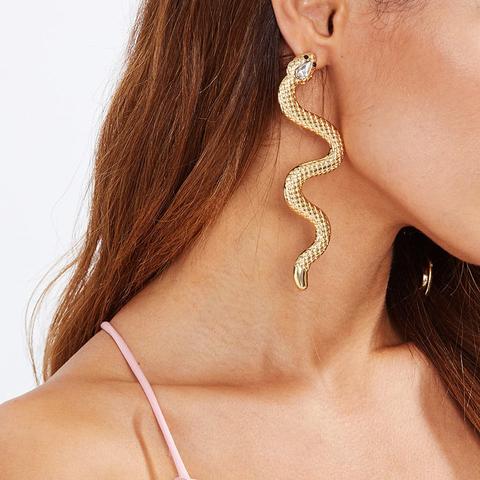 Pendientes Dorados Con Forma De Serpiente