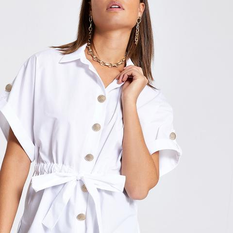 White Tie Waist Shirt