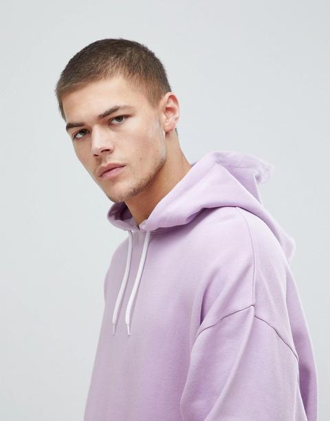 Asos - Felpa Lilla Oversize Con Cappuccio - Viola