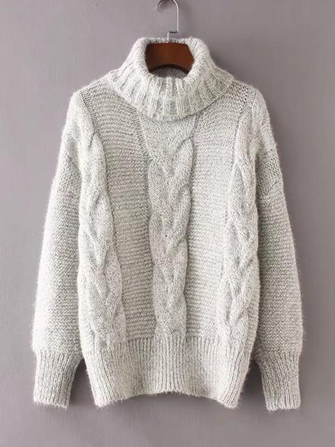 Cable Knit Turtleneck Sweater